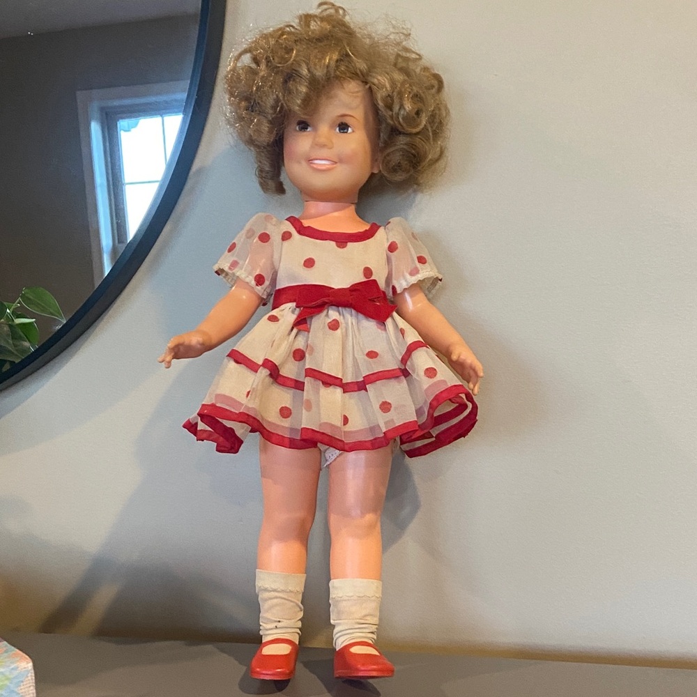 Vintage Shirley Temple Ideal Doll- Red Polka Dot Doll Dress with Bow - Collector